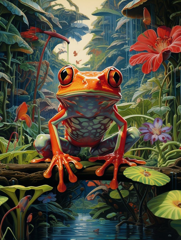 Red Eyed Tree Frog Surreal 1
