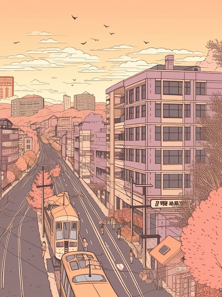 Tokyo Japan Travel Illustration 3