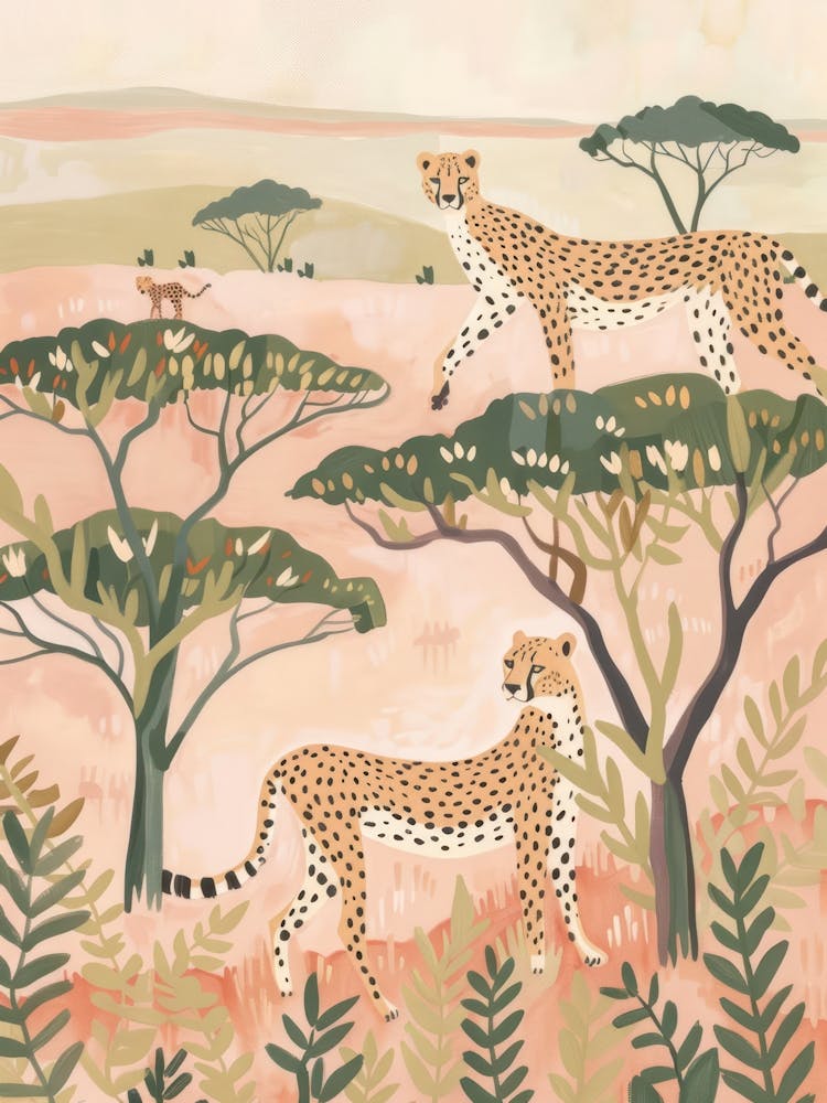 Cheetah Pastels Jungle Illustration 4
