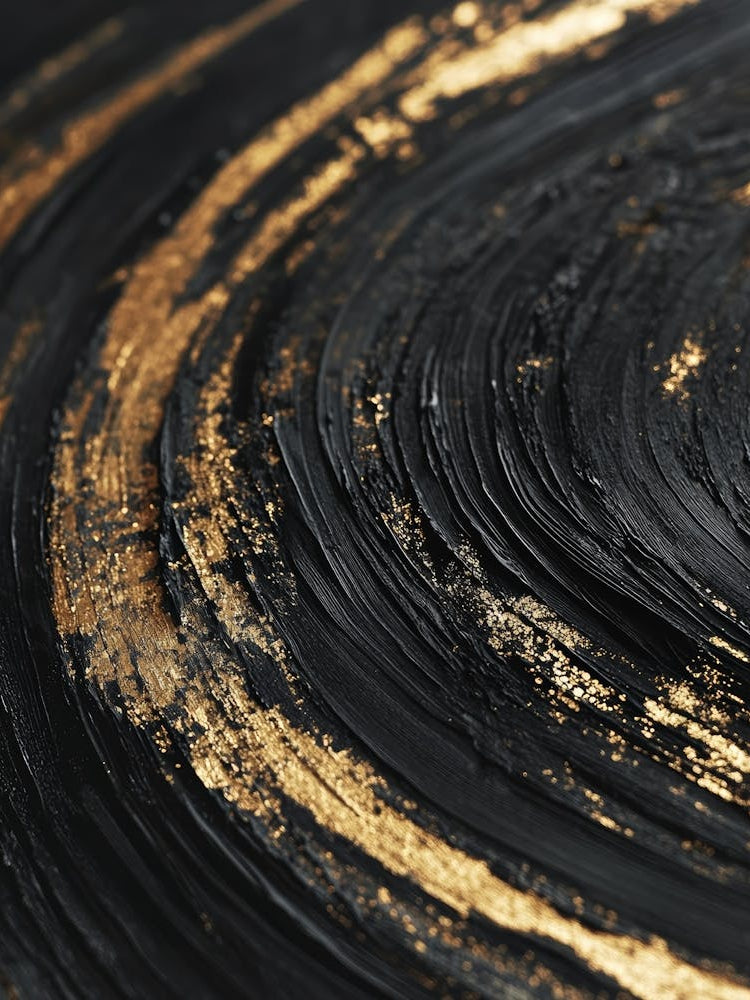 Abstract Gold And Black Painting 56