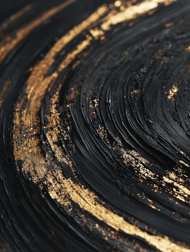 Abstract Gold And Black Painting 56