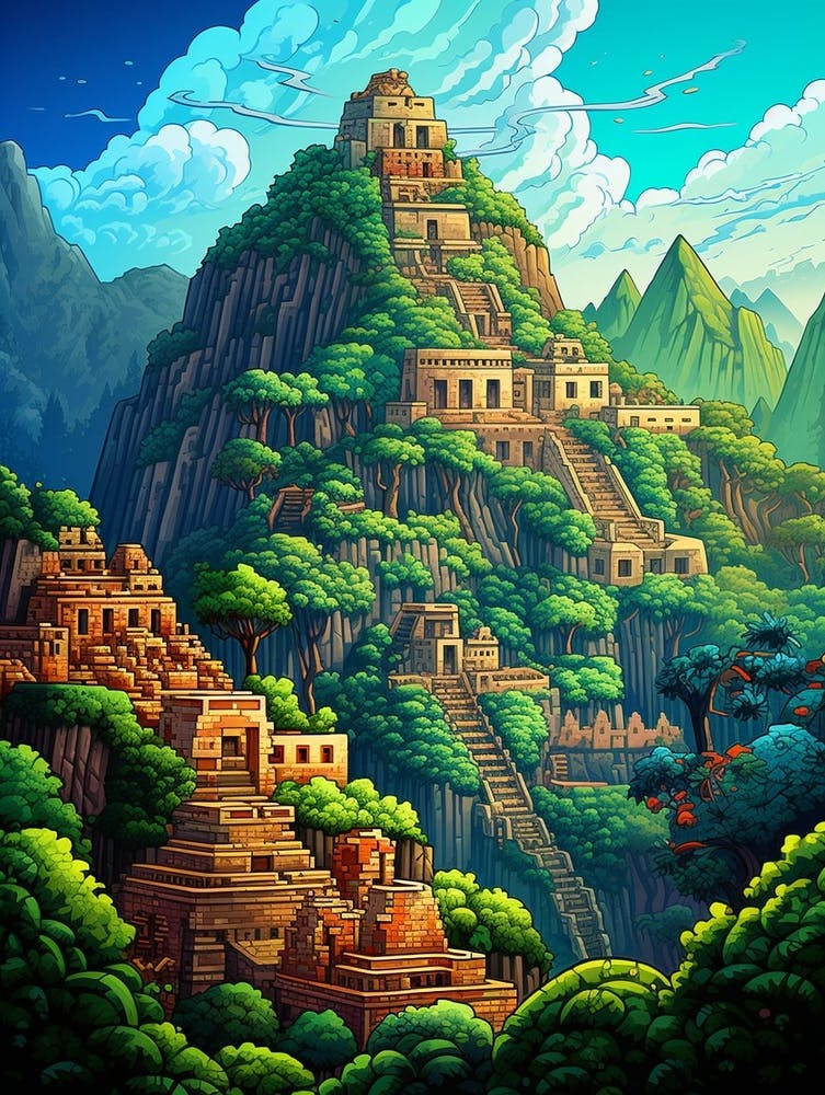 Machu Picchu Pixel Art 4