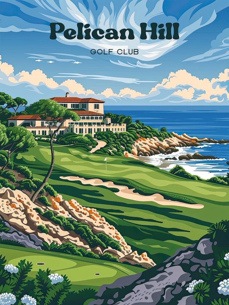 Pelican Hill Golf Club California Travel Art