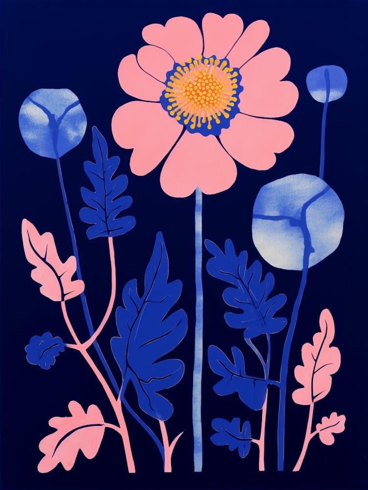 Blue Flower Illustration Everlasting Flower 4