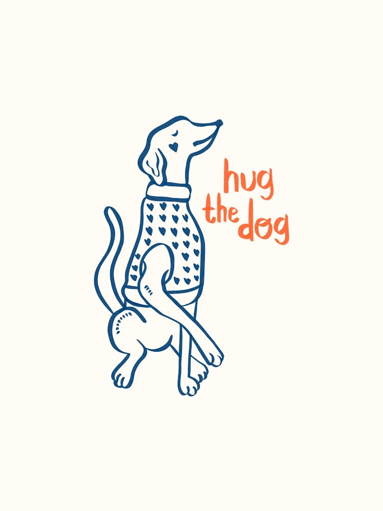 Hug The Dog Print 1