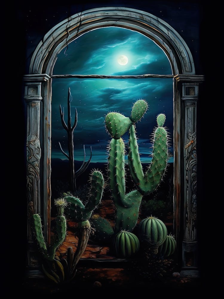 Queen Of The Night Cactus On A Window  2
