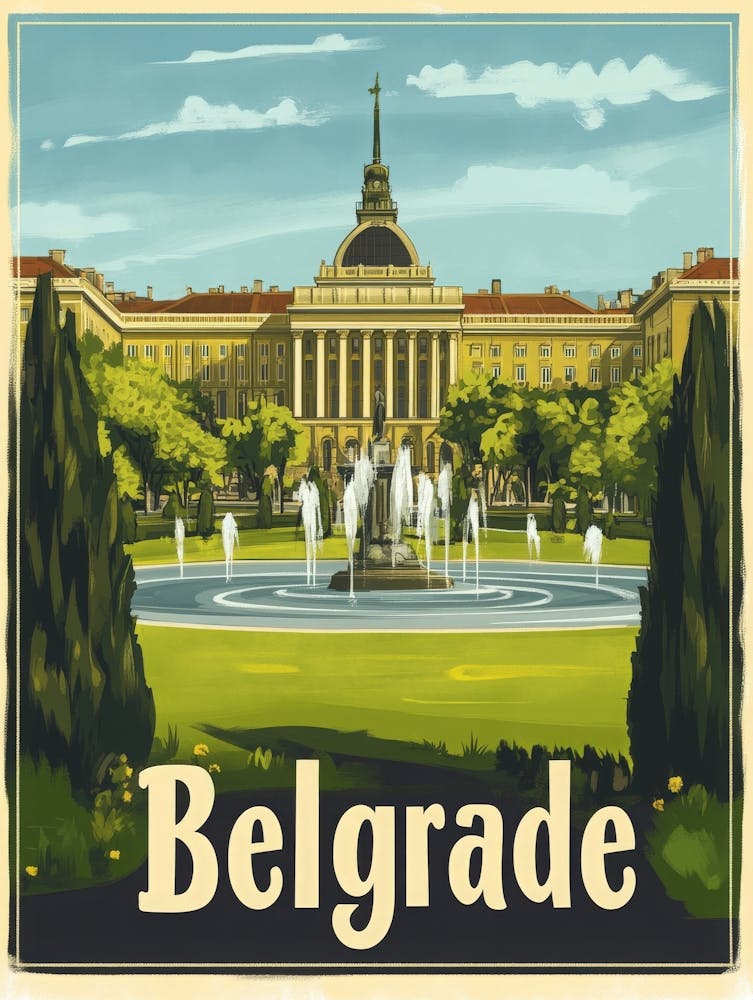 Aihrgdesign A Mid Century Modern Travel Poster For Belgrade 5