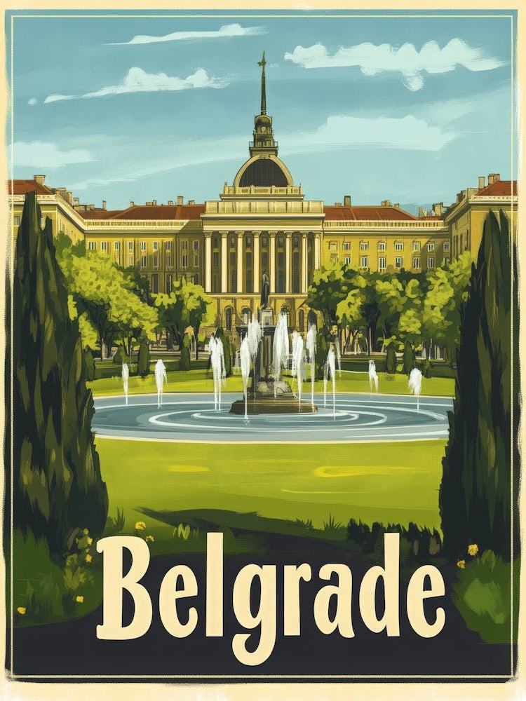 Aihrgdesign A Mid Century Modern Travel Poster For Belgrade 5