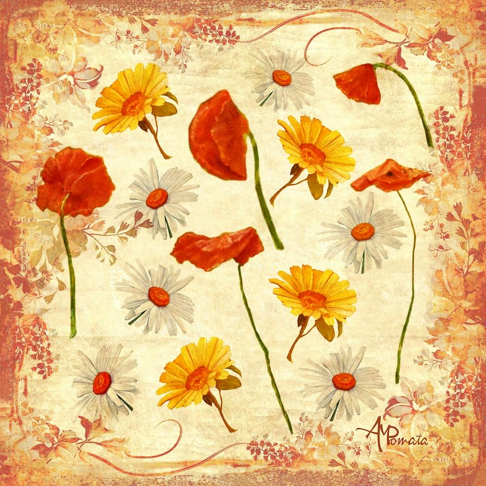 Wild Flowers Vintage Square