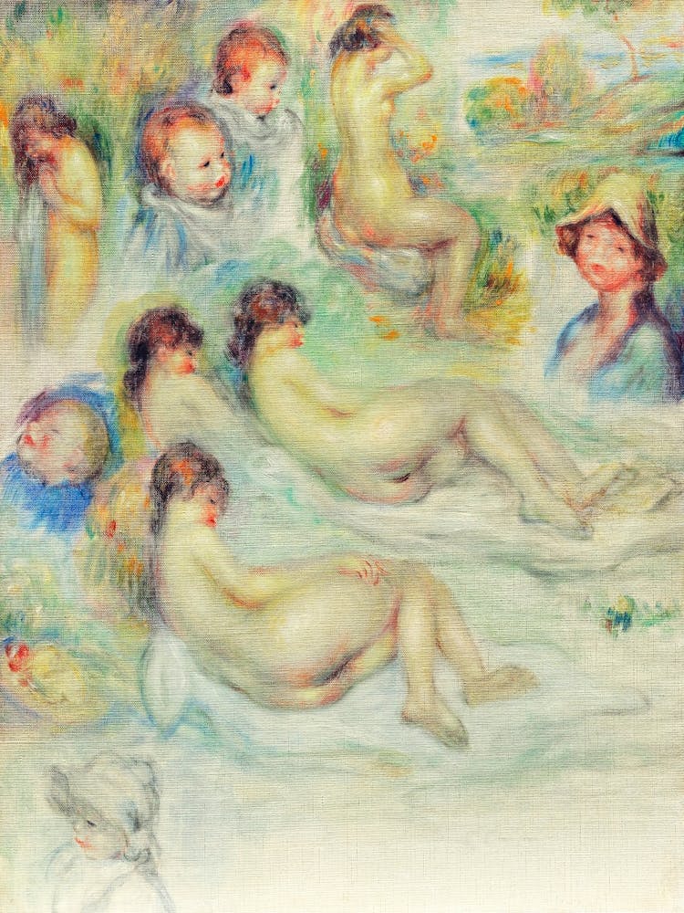 Studies Of Pierre Renoir; His Mother, Aline Charigot; Nudes; And Landscape (1885 1886), Pierre Auguste Renoir