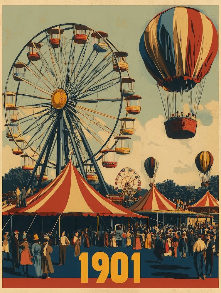 Aihrgdesign A Nostalgic Poster Of A 1901 Fairground With A Fe 9e206afc A132 422c 9c1c Dc3c5849c0b0 0