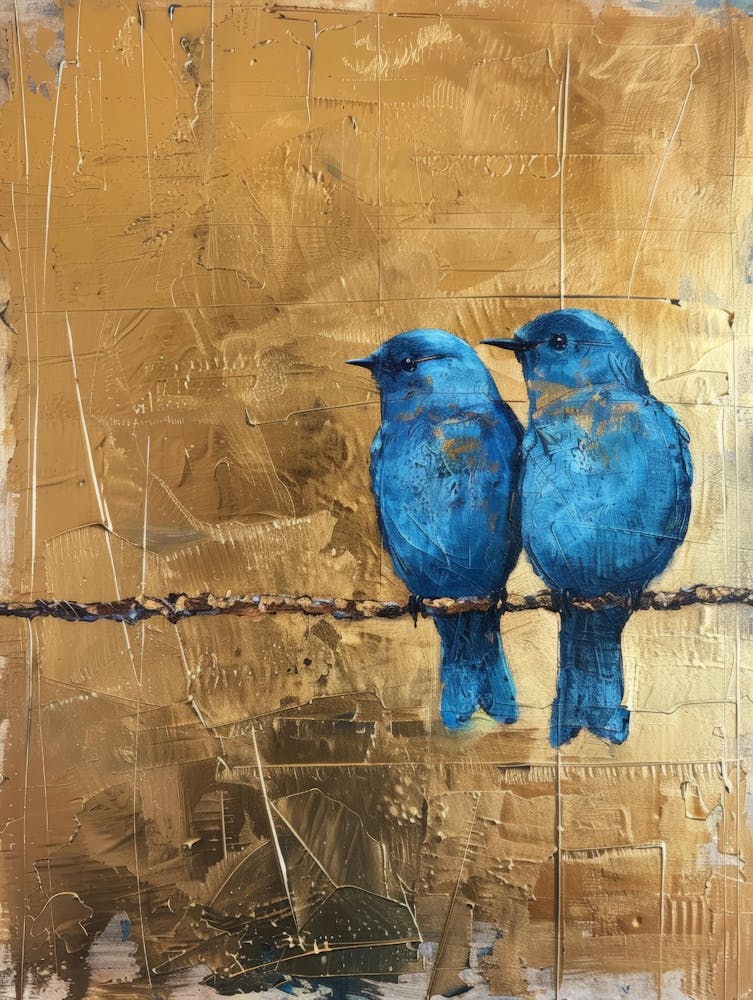 Blue Birds On A Wire 3