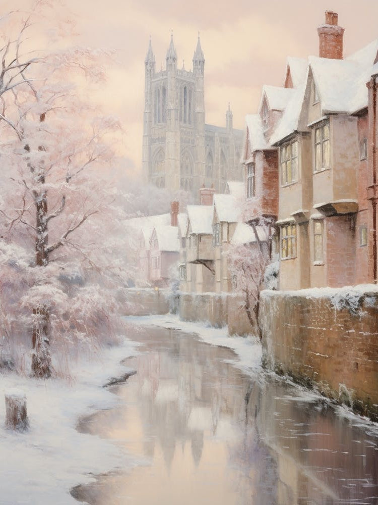 Dreamy Winter Painting Canterbury United Kingdom 1