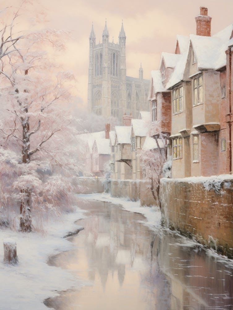 Dreamy Winter Painting Canterbury United Kingdom 1