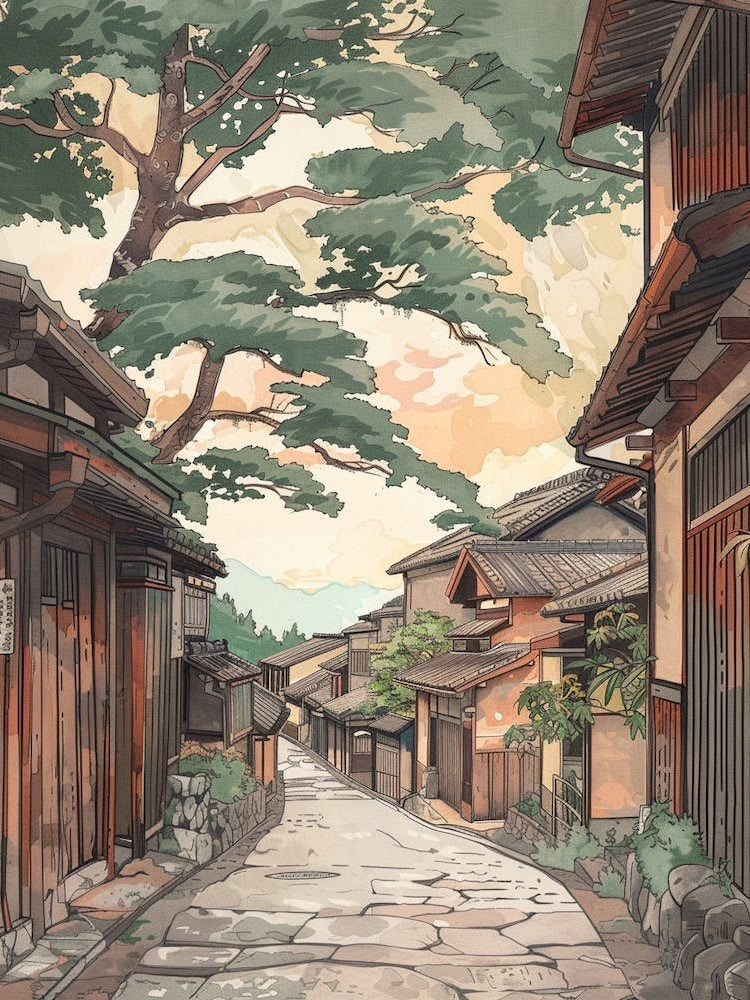 Kanazawa Japan 5 Retro Illustration