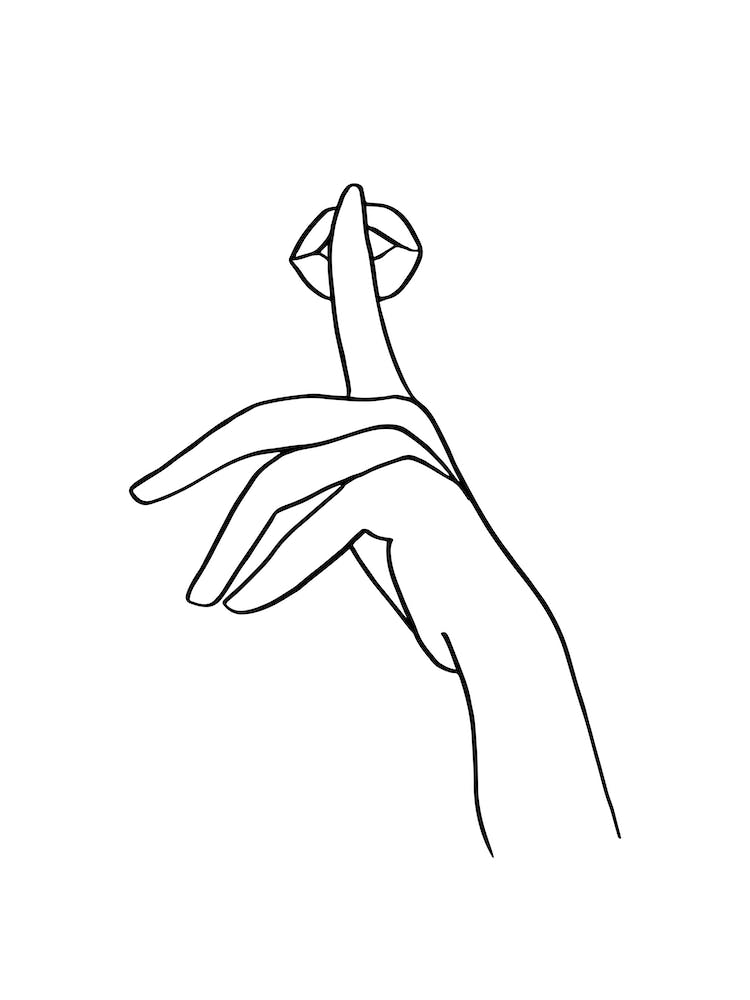 Shhhh Hush 1 Strichzeichnung