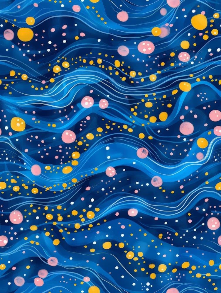 Blue And Yellow Polka Dots 2