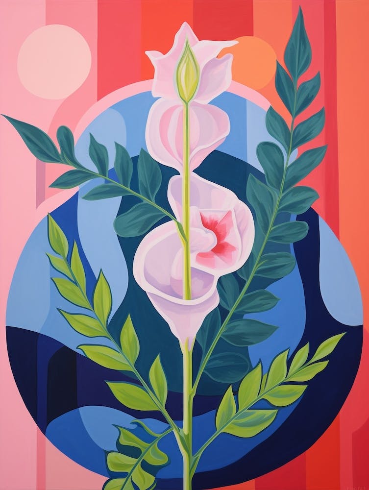 Snapdragon Flower 6 Hilma Af Klint Inspired Pastel Flower Painting