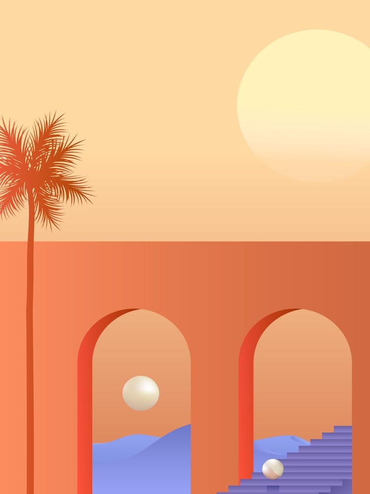 Sand And Palm Trees — boho travel poster