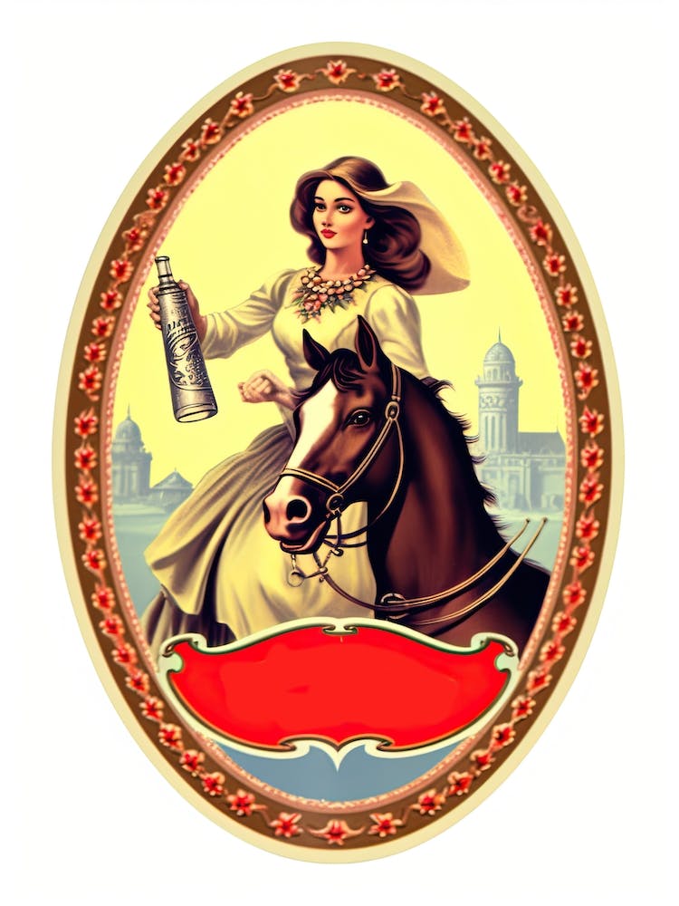 1950w Vintage Cowgirl Label 3