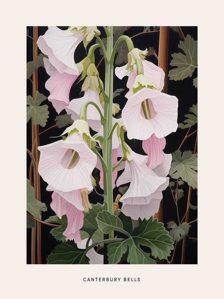 Blumenillustration Canterbury Bells 2 Poster