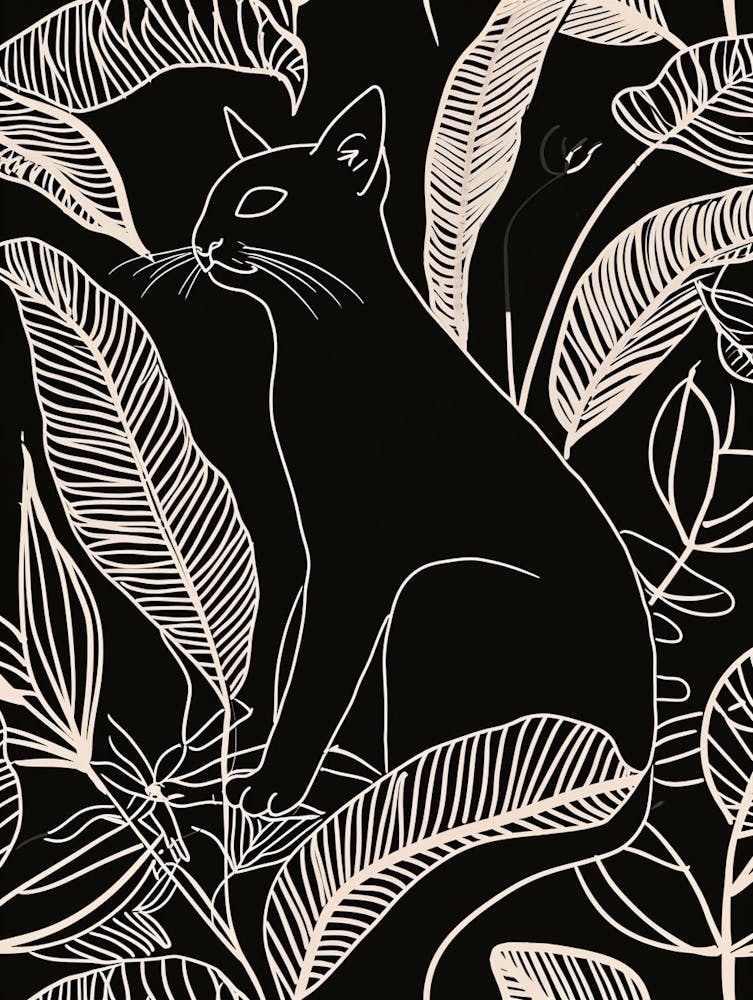 Thai Katze Minimalistische Illustration 3