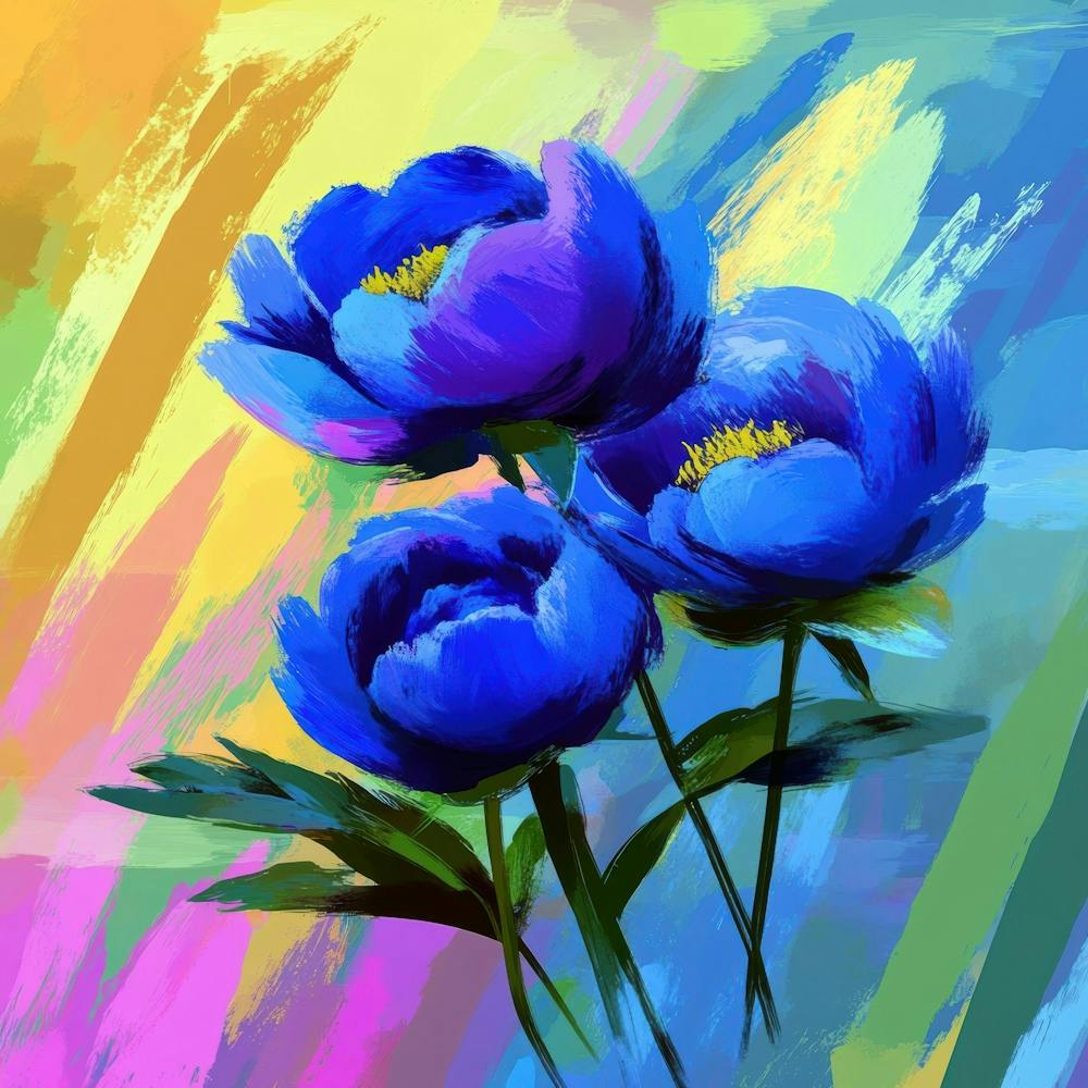 Blue Peonies 1