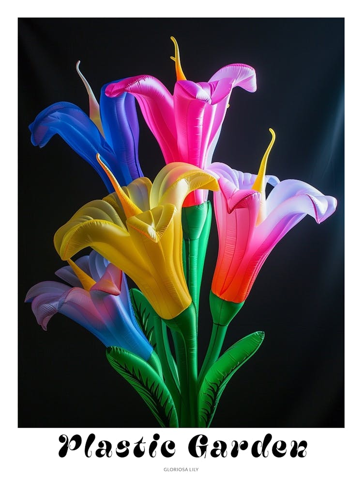 Bright Inflatable Flowers Poster Gloriosa Lily 4