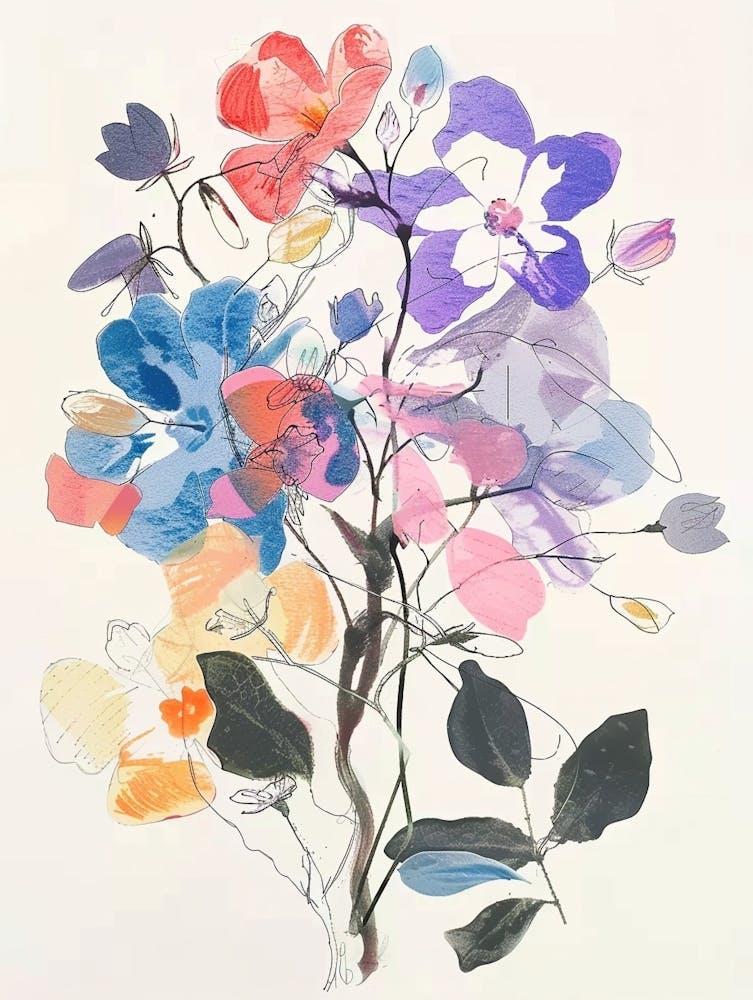 Periwinkle 1 Collage Flower Bouquet