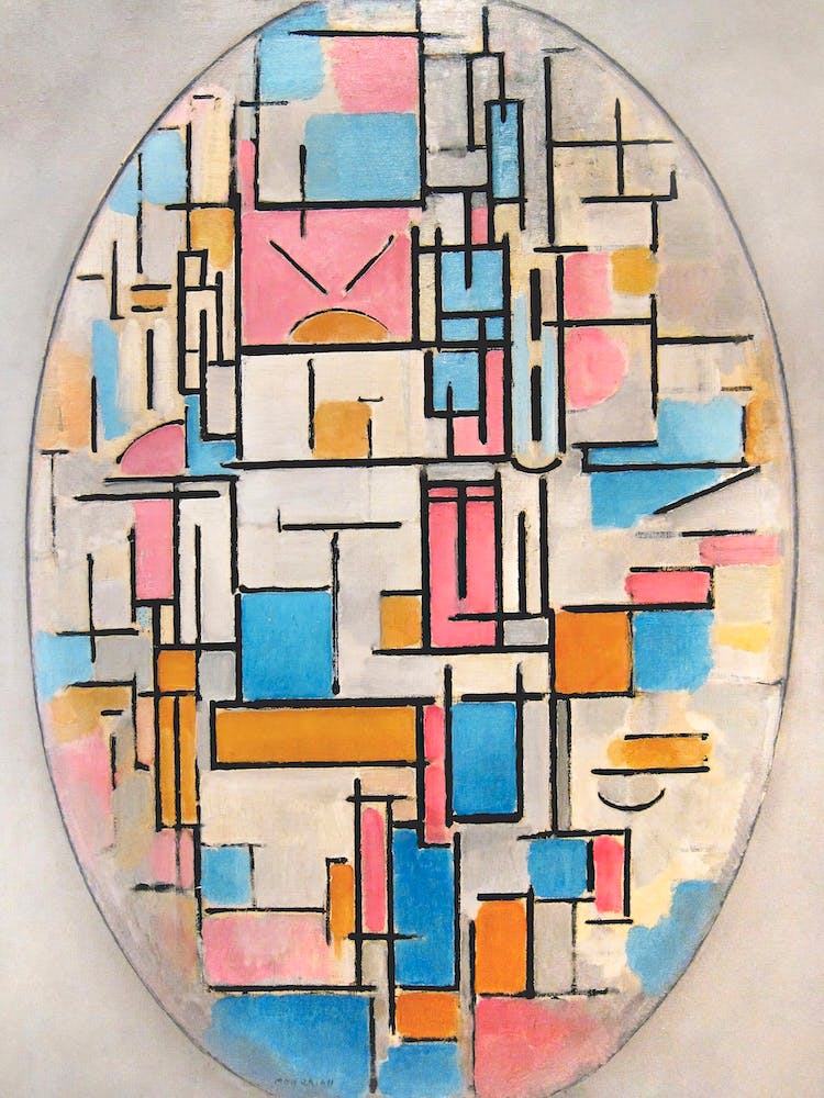 Composition In Oval With Color Planes 1 (1914), Piet Mondrian