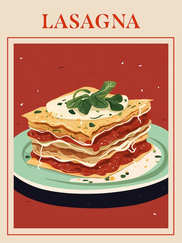 Lasagna Italian Pasta Poster
