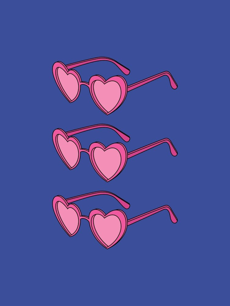 Blue And Pink Sunglasses