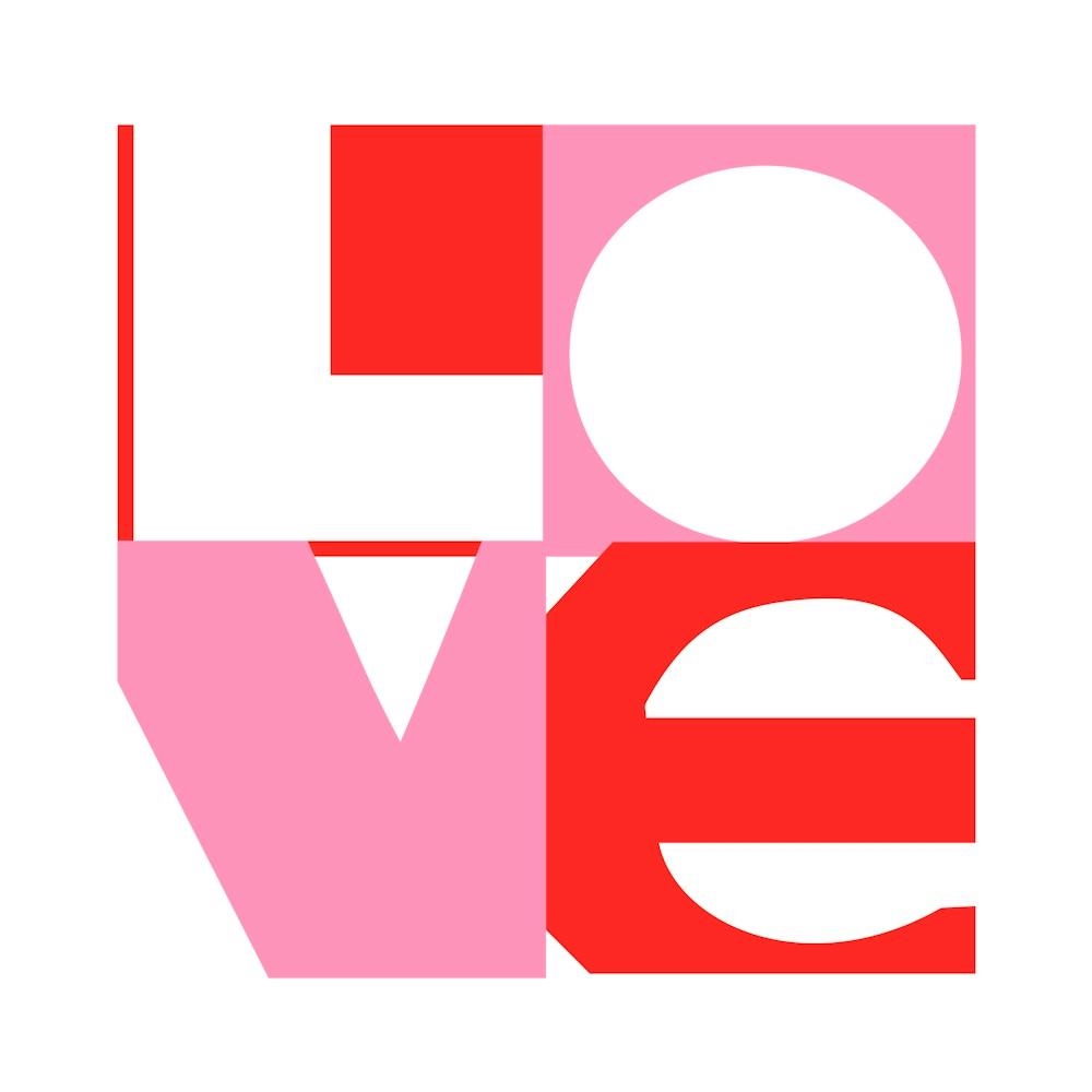 Typographic Love pink and red