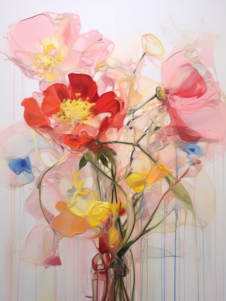 Abstract Flower Painting Peony 1