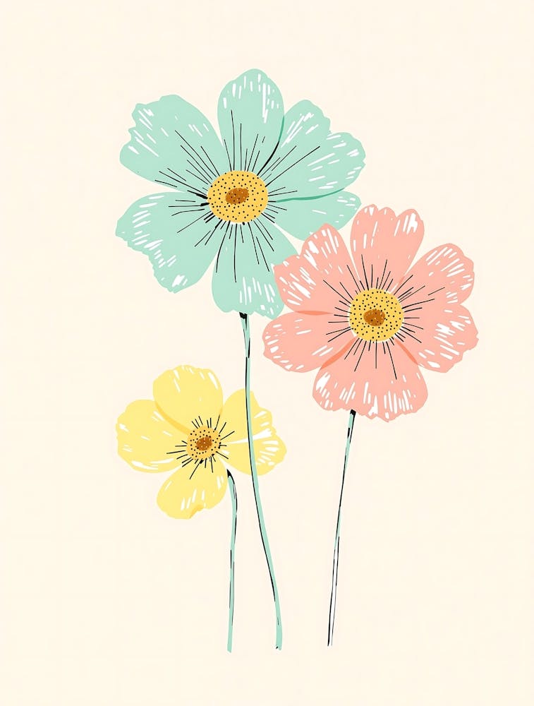 Minimalist Botanical Arrangement with Muted Colors