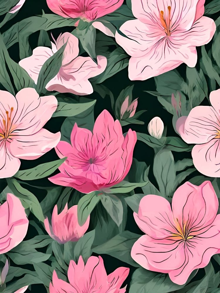 Motif Sans Couture Fleurs Roses