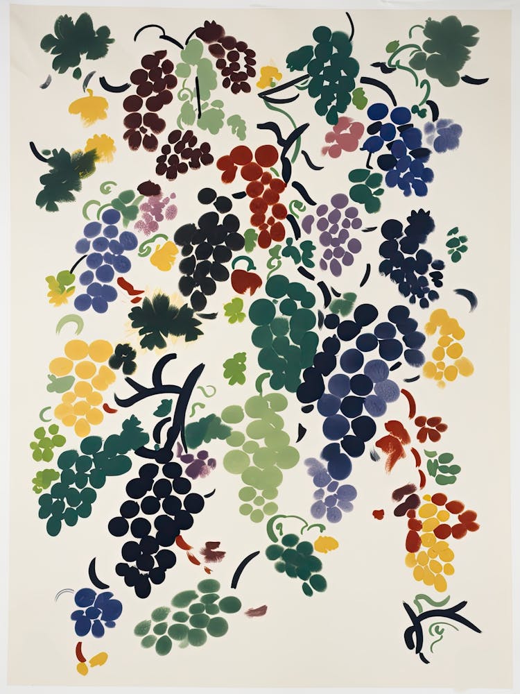 Grapes Fruit Drawing 1
