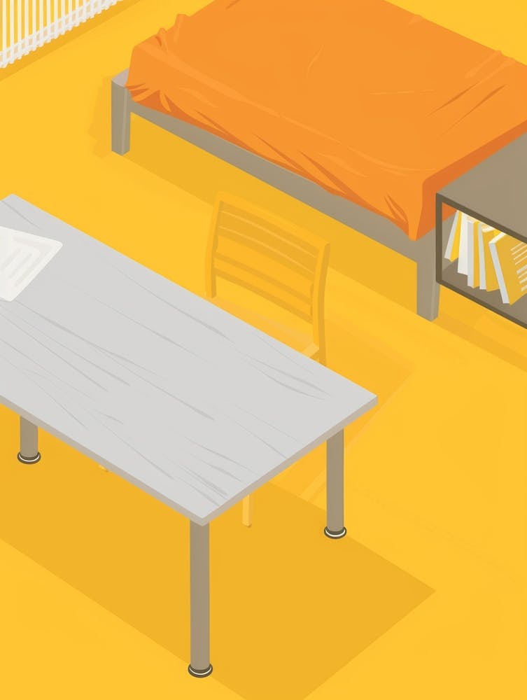 Room With A Bed And Desk