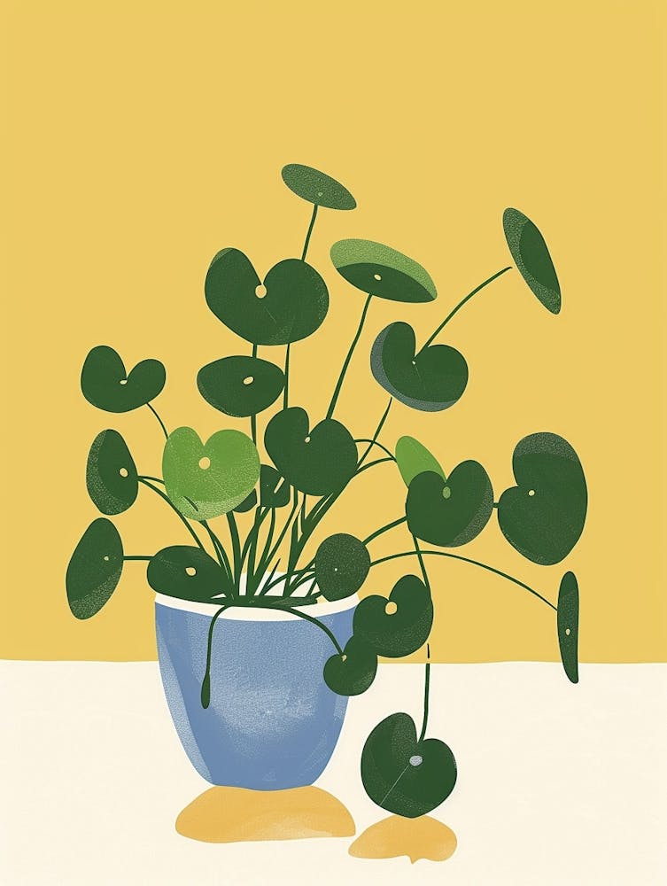 Pilea Plant Minimalist Illustration 7