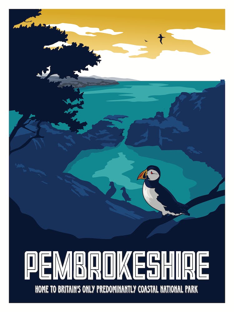 Pembrokeshire Travel Poster