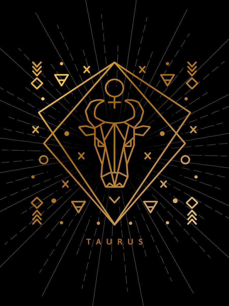 Taurus Zodiac Sign — Zodiac geometric Art Print by Synthwave1950 – Fy!