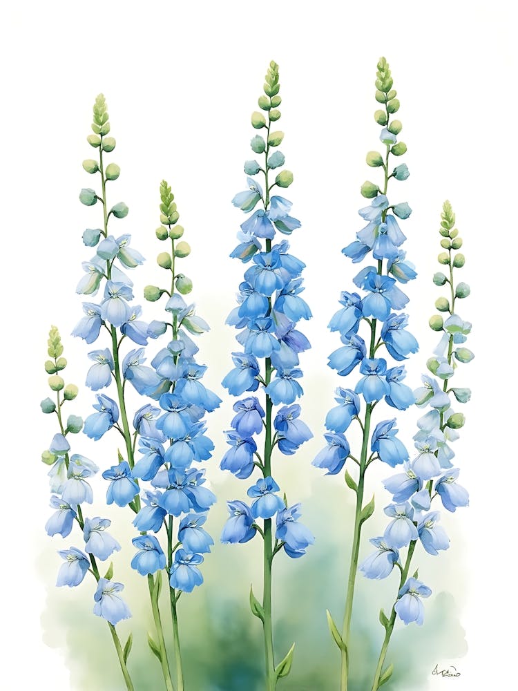 Soft Blue Petal Composition