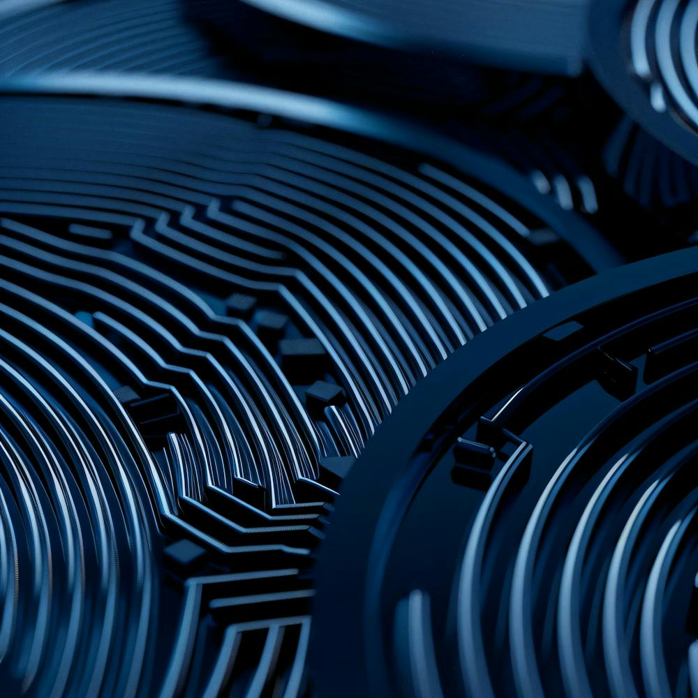 Bitcoins On Black Background