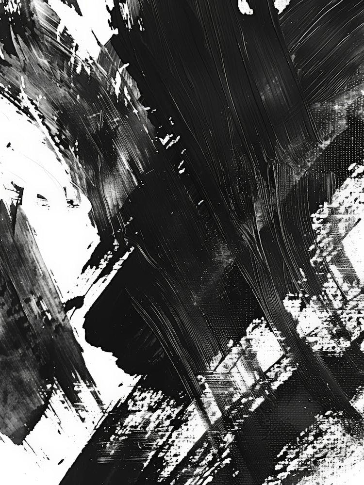 Abstract Black And White Painting 12
