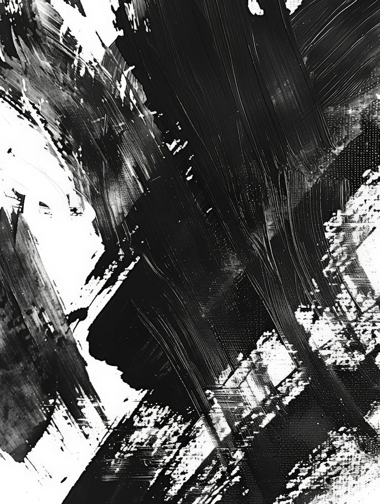 Abstract Black And White Painting 12