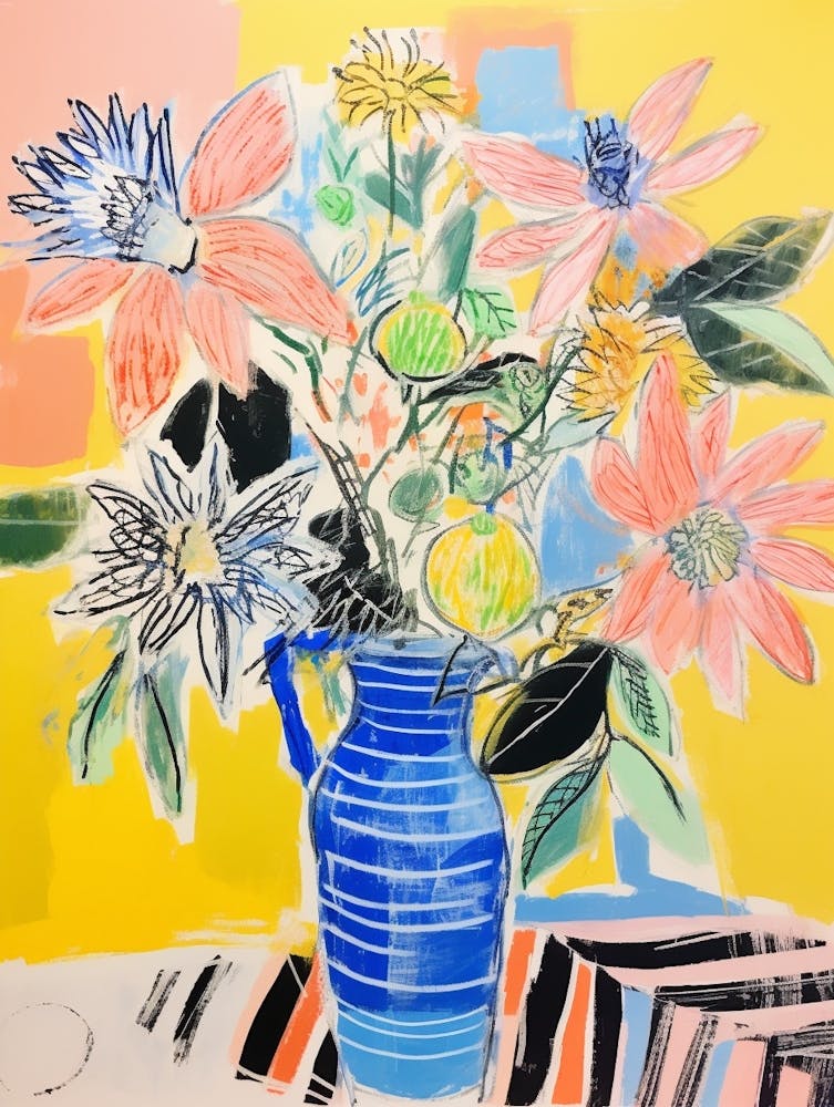 Flower Painting Fauvist Style Passionflower 3