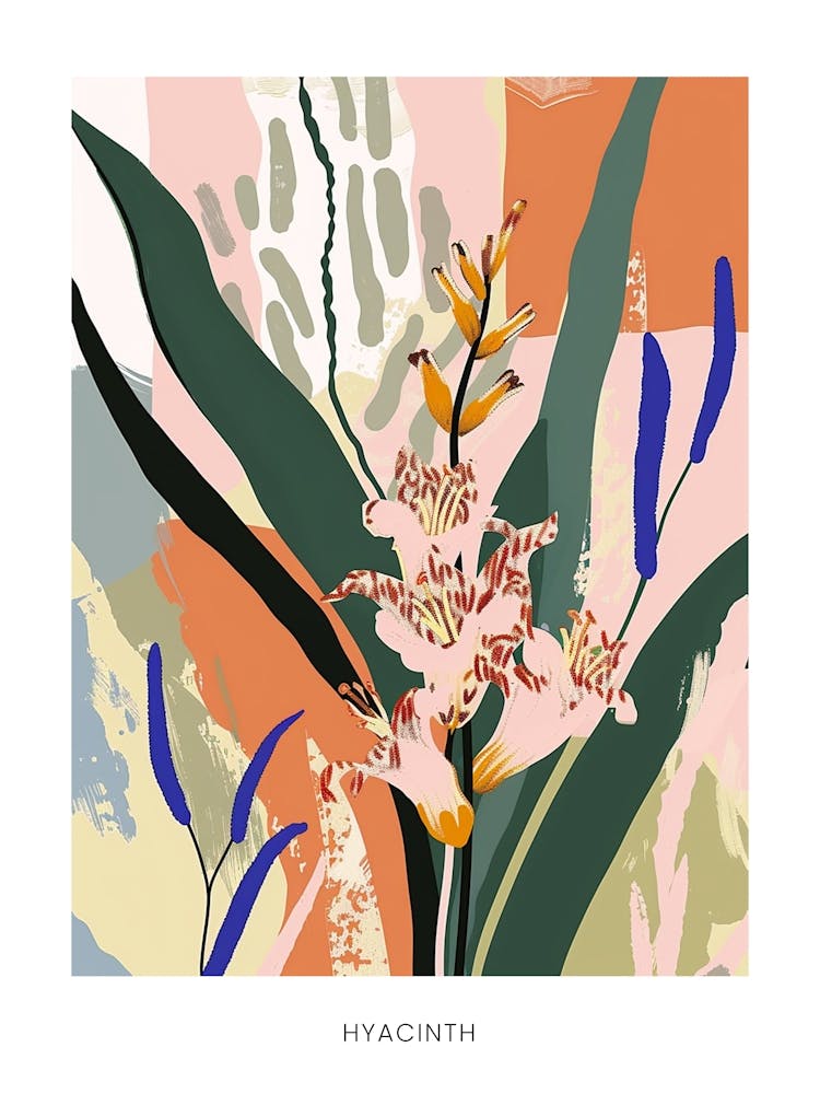 Colourful Flower Illustration Poster Hyacinth 3