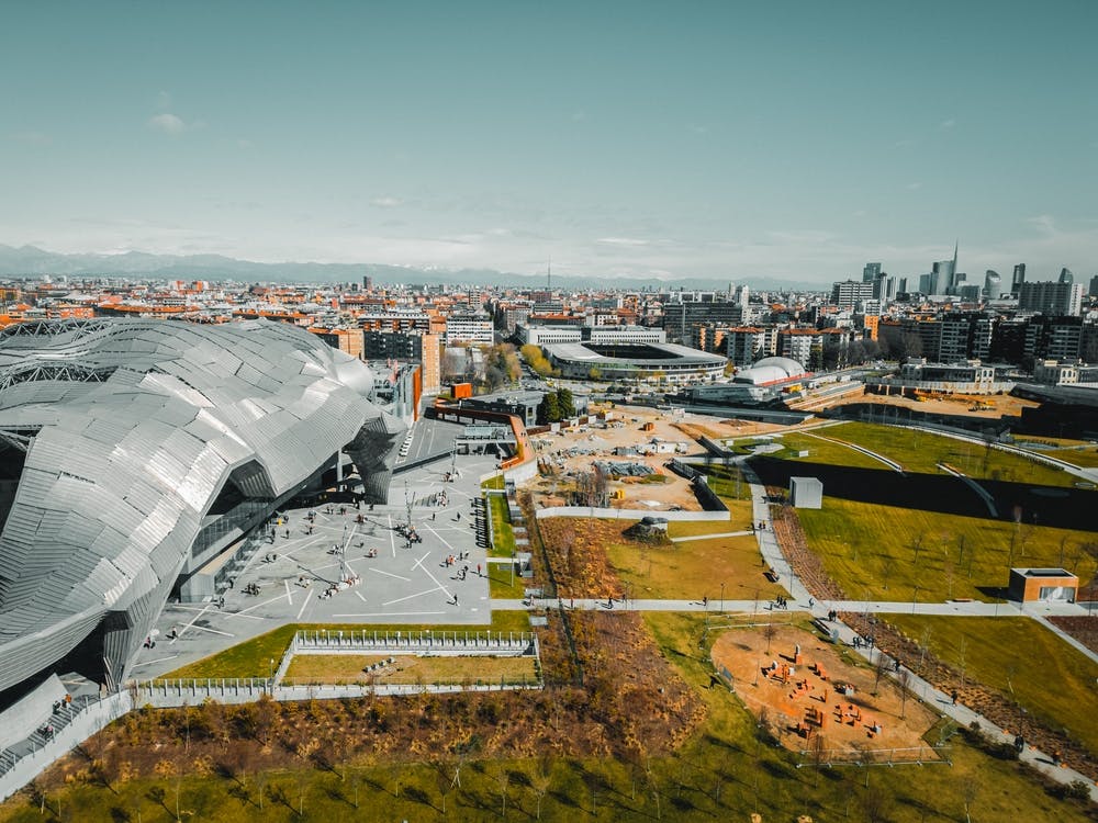 Fiera Milano Italy print. Aerial Photo. City Life Milano