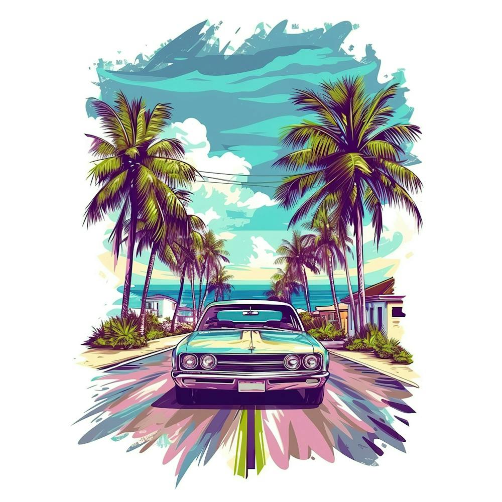 Classic Car On The Road
