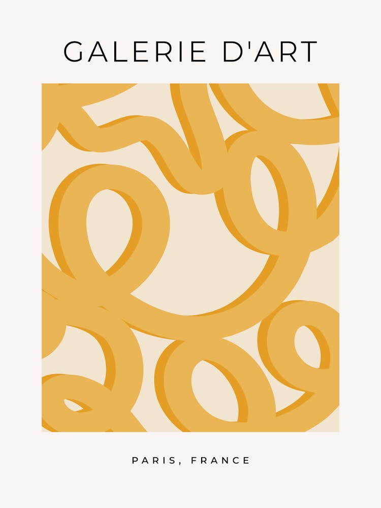 Mid Century Modern Mustard Yellow Brush Strokes